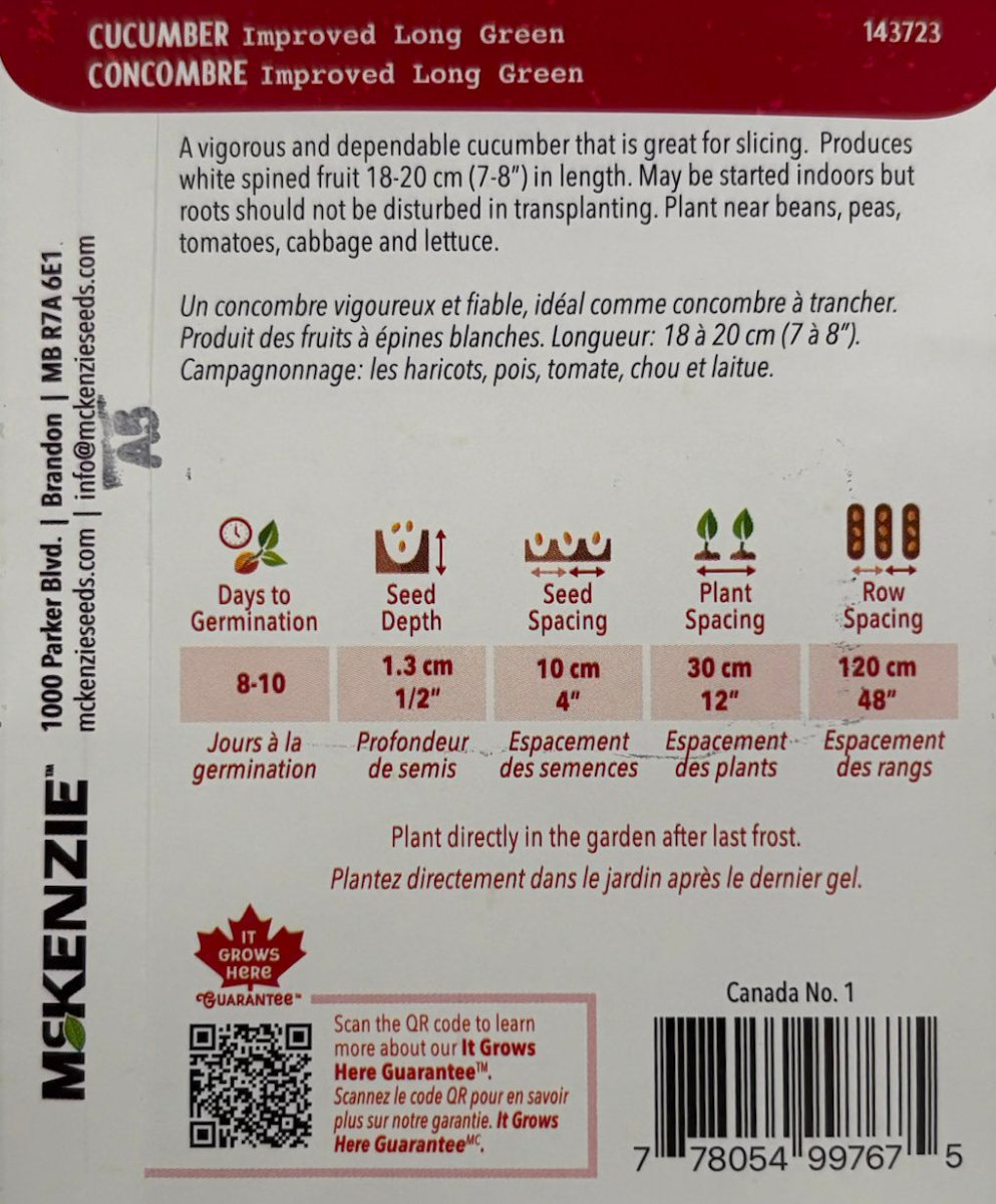 Improved Long Green Cucumber - LandscapeDirect