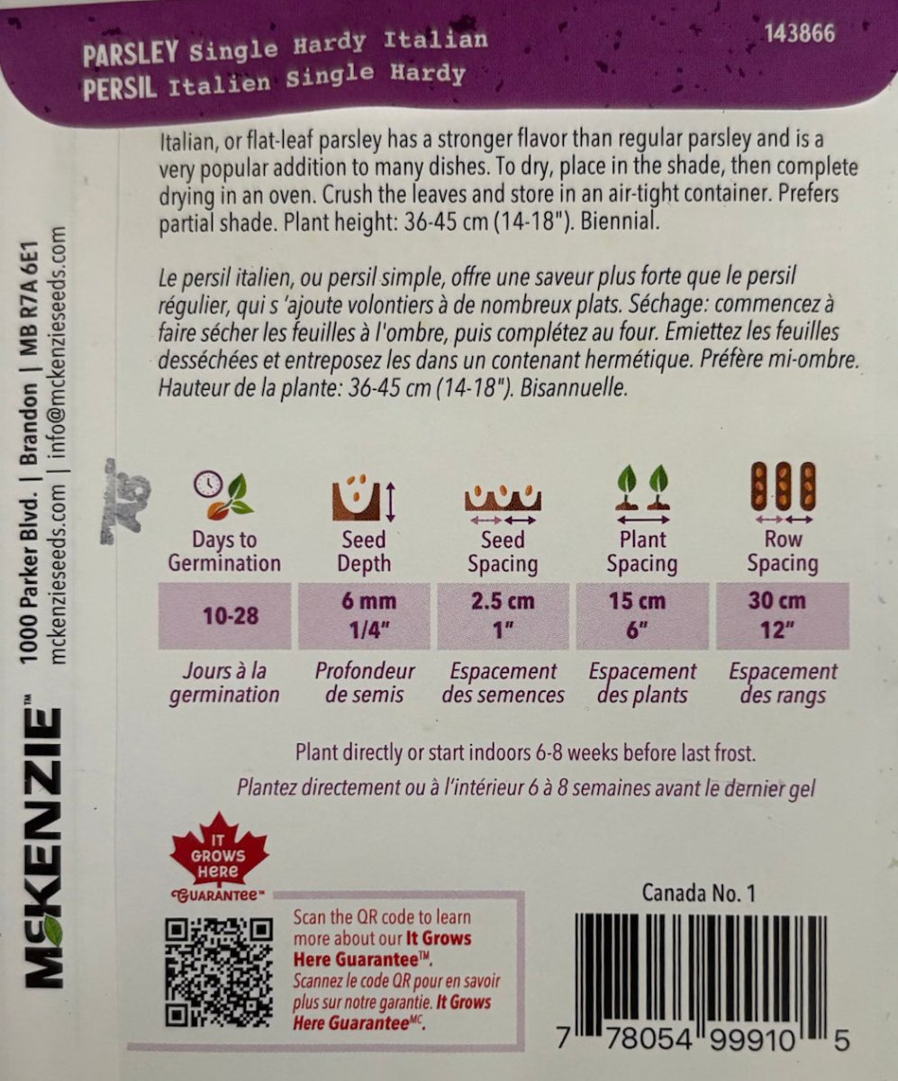 Single Hardy Italian Parsley - LandscapeDirect