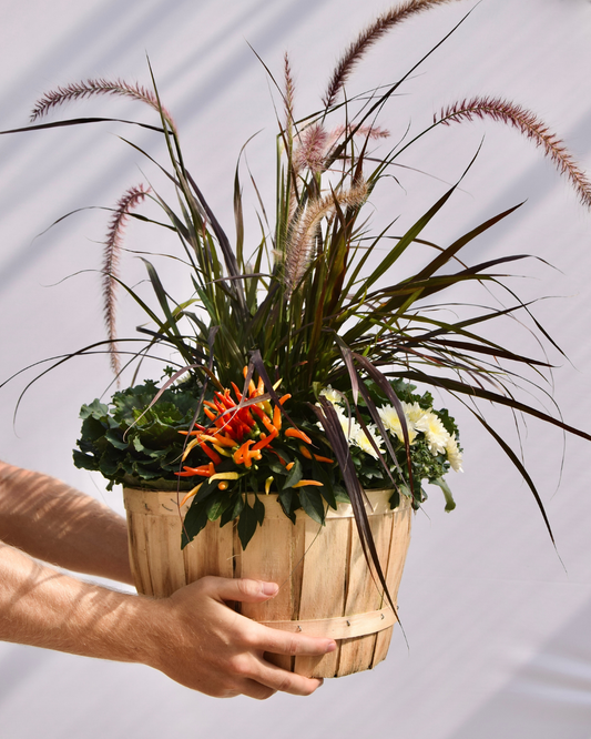 10" Fall Planter - Wood Basket