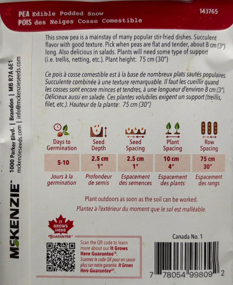 Edible Podded Snow Pea - LandscapeDirect