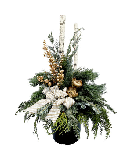 Gold Winter Porch Pot - LandscapeDirect