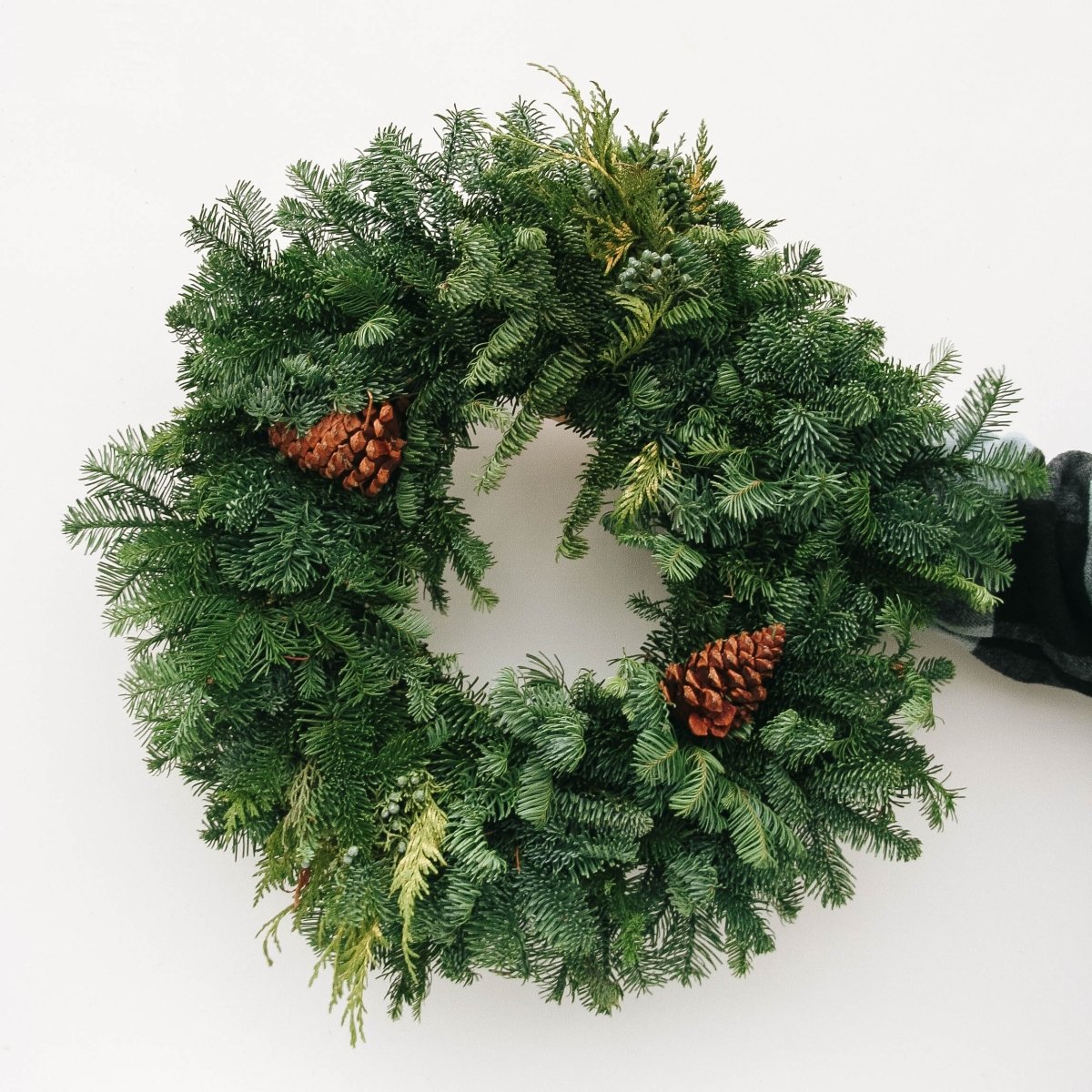 Mixed Noble Fir Wreath with Cones - 20 Inch - LandscapeDirect